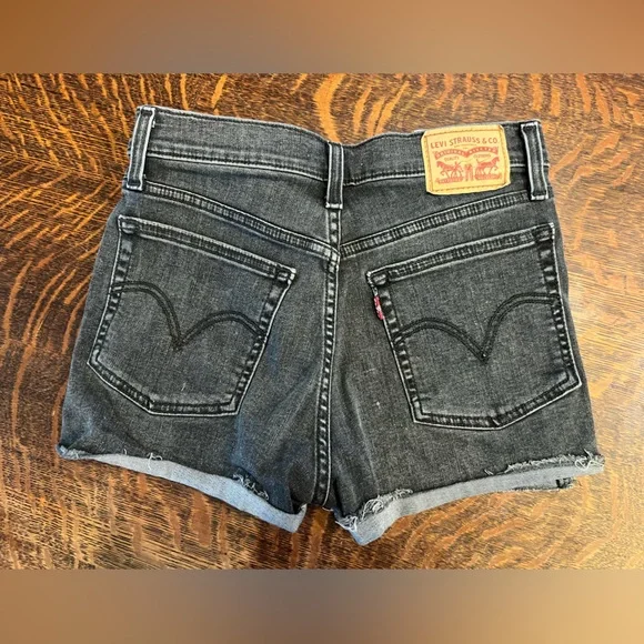 Levi's Black High Rise Jean Shorts - Picture 2 of 4
